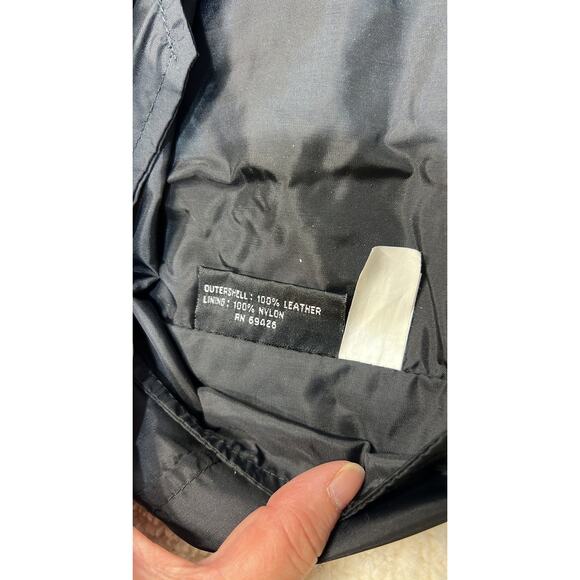 Vintage Wilsons Men's Black Leather Back Cinch Biker Motorcycle Vest Size XL - Picture 7 of 9